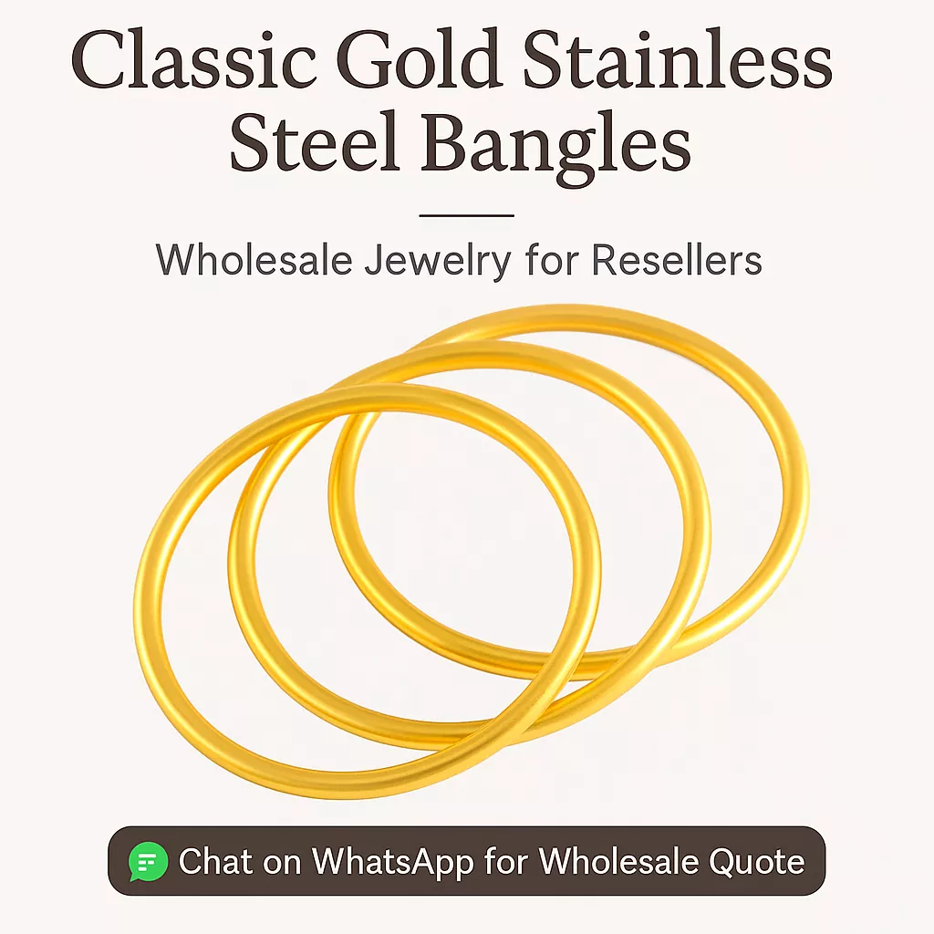Classic gold stainless steel bangle set for wholesale jewelry buyers – yanluojewelry