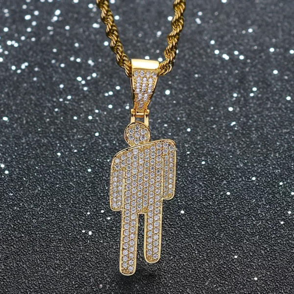 Iced out stainless steel figure pendant necklace wholesale supplier Yanluo Jewelry
