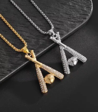 Baseball bat and ball stainless steel pendant necklace wholesale supplier Yanluo Jewelry
