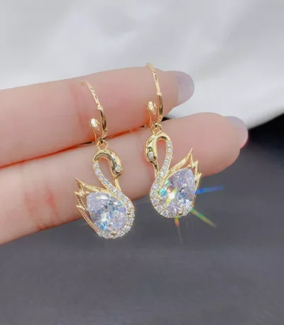 Swan crystal stainless steel earrings wholesale supplier Yanluo Jewelry