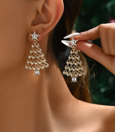 Christmas tree stainless steel earrings wholesale supplier Yanluo Jewelry