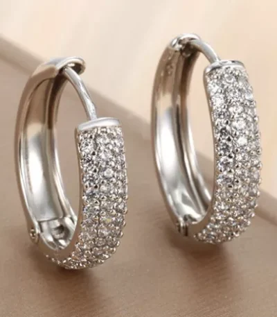 Crystal hoop stainless steel earrings wholesale supplier Yanluo Jewelry