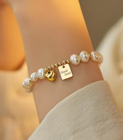 Good Luck pearl charm bracelet stainless steel jewelry wholesale supplier Yanluo Jewelry