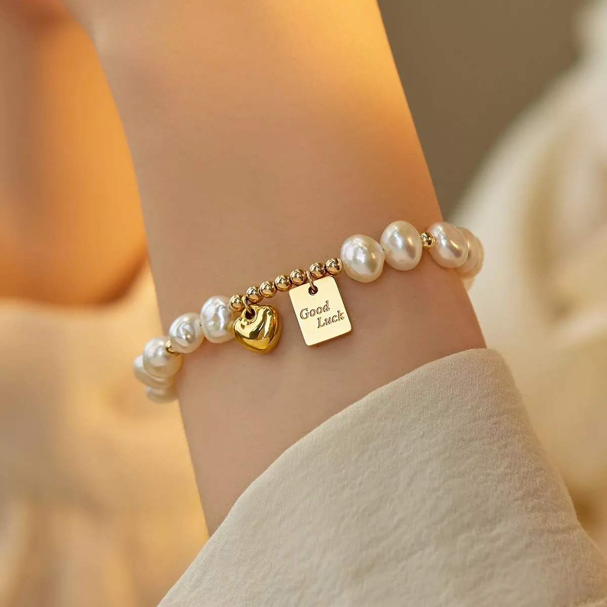 主图-02 Good Luck pearl charm bracelet stainless steel jewelry wholesale supplier Yanluo Jewelry