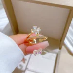 Floral stainless steel open band ring wholesale supplier Yanluo Jewelry