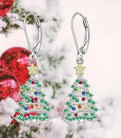 Christmas tree colorful stainless steel earrings wholesale supplier Yanluo Jewelry