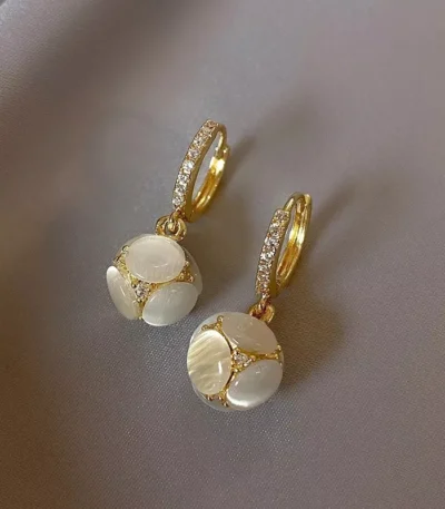Pearl ball stainless steel drop earrings wholesale supplier Yanluo Jewelry