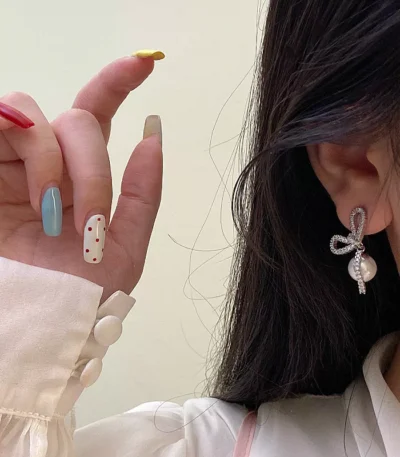 Pearl bow knot stainless steel earrings wholesale supplier Yanluo Jewelry