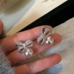 Pearl bow knot stainless steel earrings wholesale supplier Yanluo Jewelry