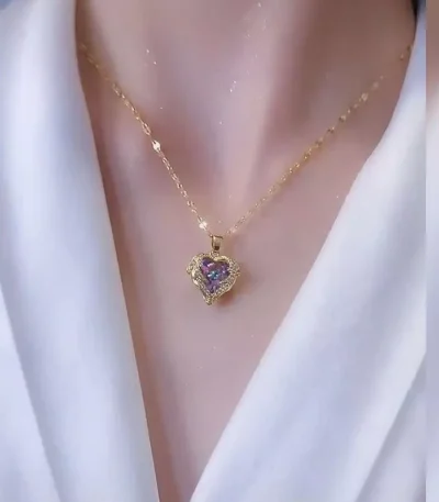 Crystal heart stainless steel pendant necklace wholesale supplier Yanluo Jewelry